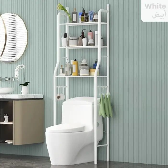 3 Layer Space Saving Metal Toilet Storage Rack | Over Toilet Bathroom Organizer Shelf | Qatar product image 7