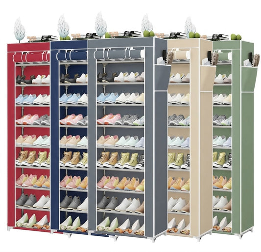 Fabric shoe rack multiple tiers for home storage