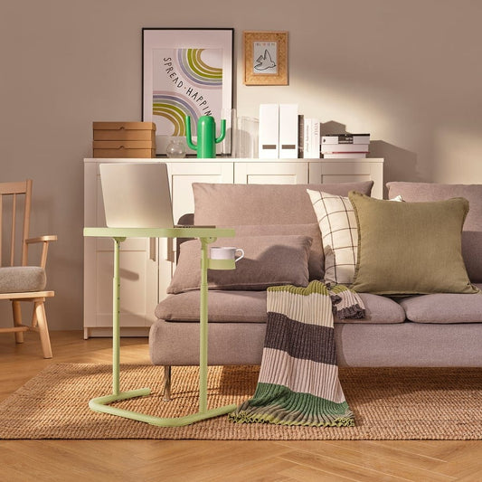 Adjustable C-Shaped Side Table with Cup Holder | Portable Sofa & Bed Laptop Desk | Modern Snack Table product image 2