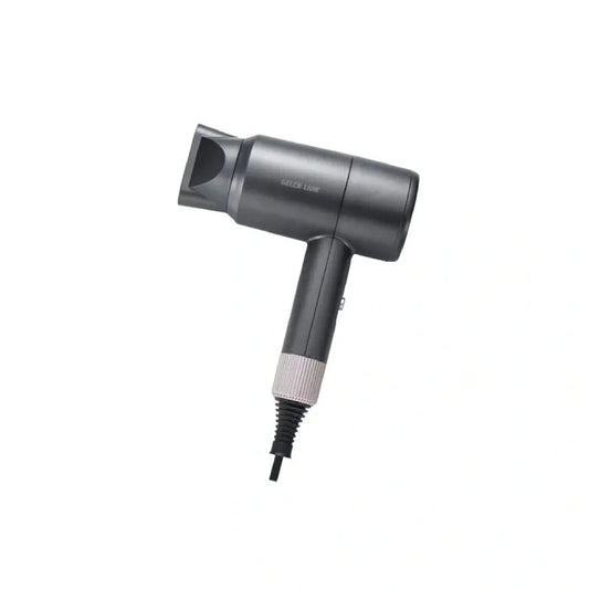 Gray hair dryer on a white background