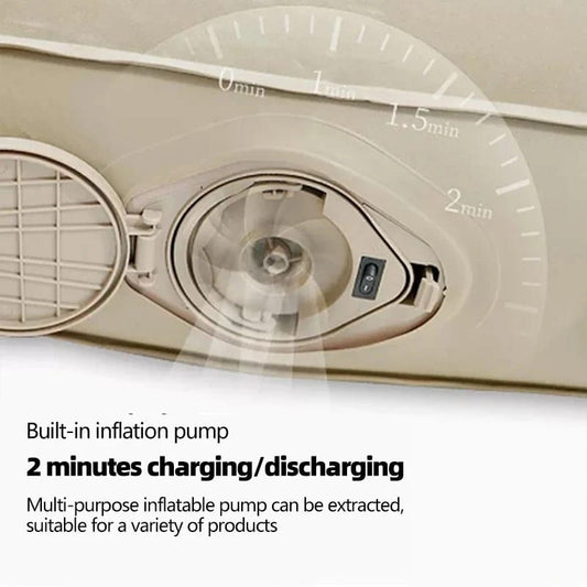 Air bed built-in electric pump close-up