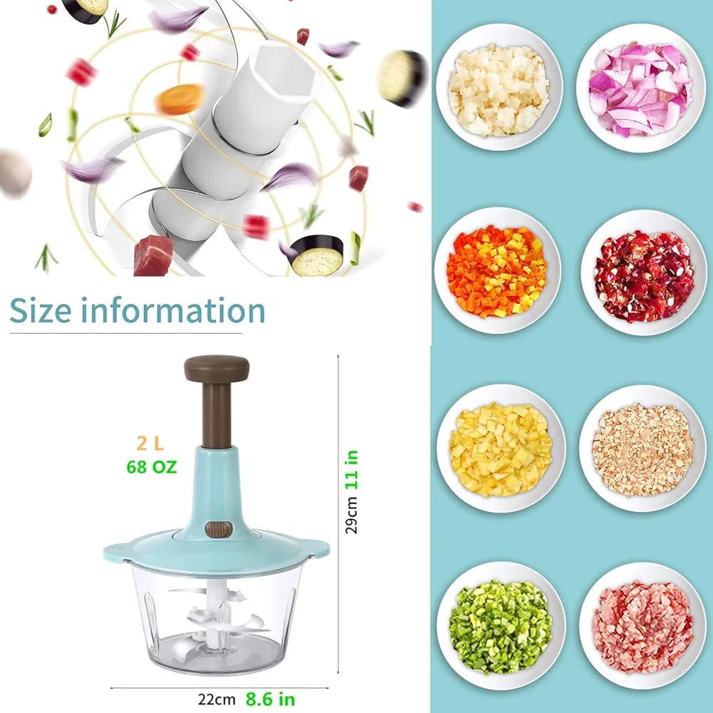 Manual Food Chopper & Vegetable Cutter – Multi-Function Hand Press Kitchen Processor product image 7