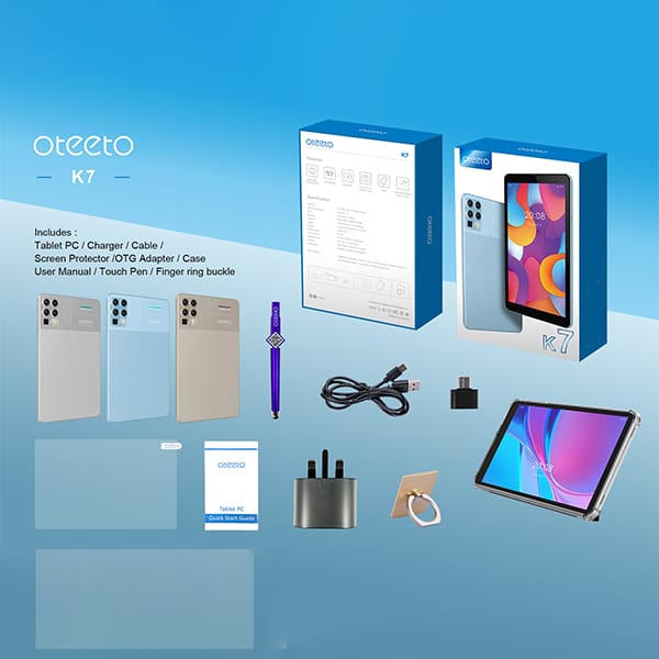 Oteeto K7 10.1" Android Tablet – 8GB RAM, 256GB Storage, Dual SIM, Long Battery Life product image 5