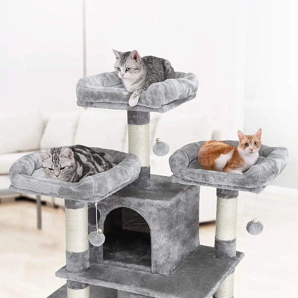 170cm Multi-Level Cat Tree Tower with Scratching Posts, 2 Cat Houses, Hammocks & Play Platforms product image 3