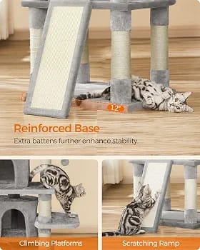 170cm Multi-Level Cat Tree Tower with Scratching Posts, 2 Cat Houses, Hammocks & Play Platforms product image 7