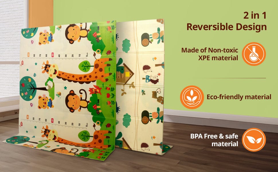2-in-1 Portable Baby Play Mat – Foldable Double-Sided Crawling & Activity Mat with Carry Bag, 200 × 175 cm product image 4