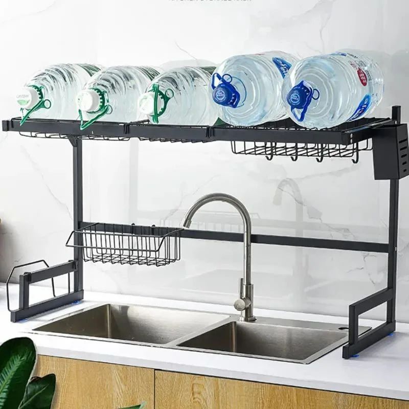 2-Tier Kitchen Storage Rack with 2 Wire Baskets – Freestanding Kitchen Organizer Shelf product image 4