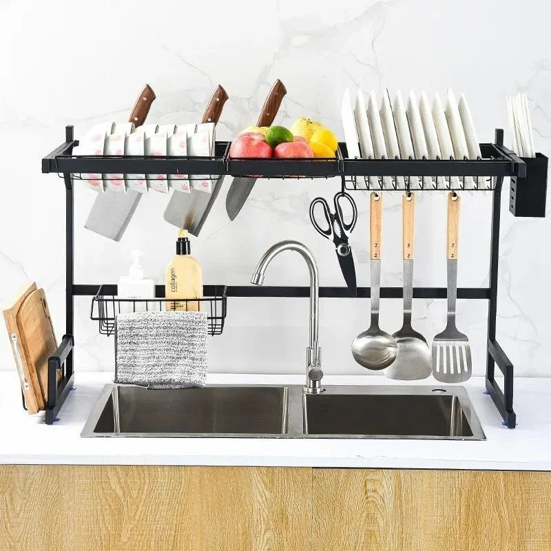 2-Tier Kitchen Storage Rack with 2 Wire Baskets – Freestanding Kitchen Organizer Shelf product image 5