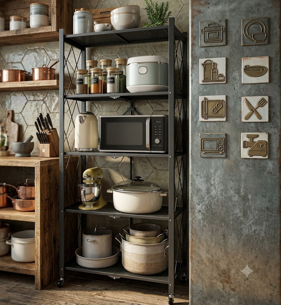 Storage rack used in garage with tools