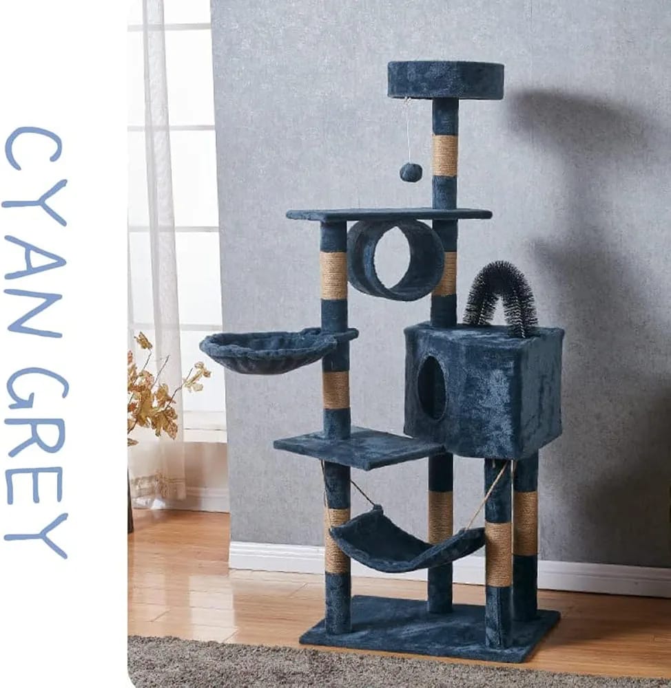6-Level Multi-Activity Cat Tree Tower with Scratching Posts, Hammock & Cat House – 150cm product image