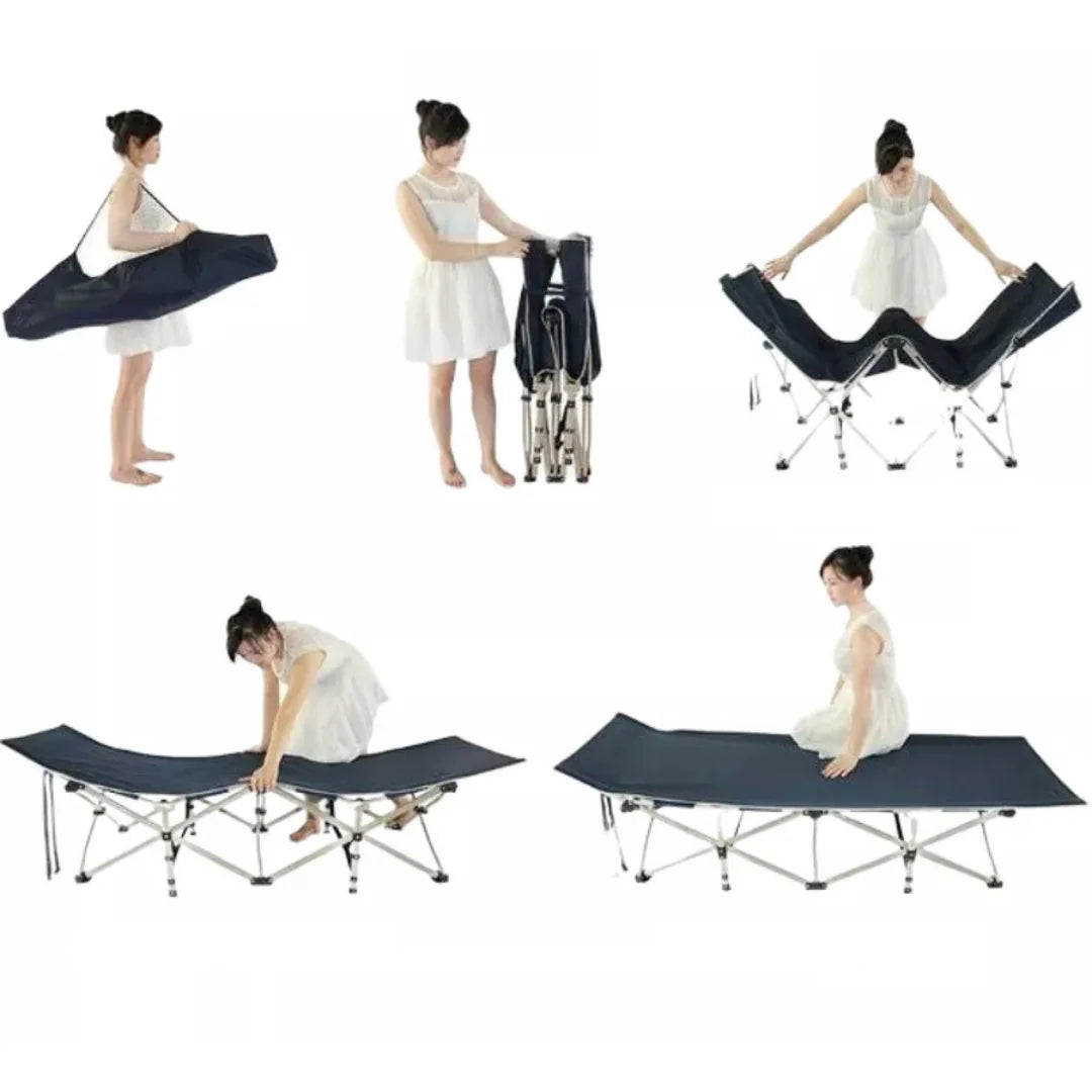Foldable cot bed frame with sturdy legs