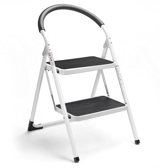 Heavy Duty 2-Step Folding Ladder with Safety Handle & Anti-Slip Wide Steps – Portable Steel Step Stool for Home, Kitchen & Office product image