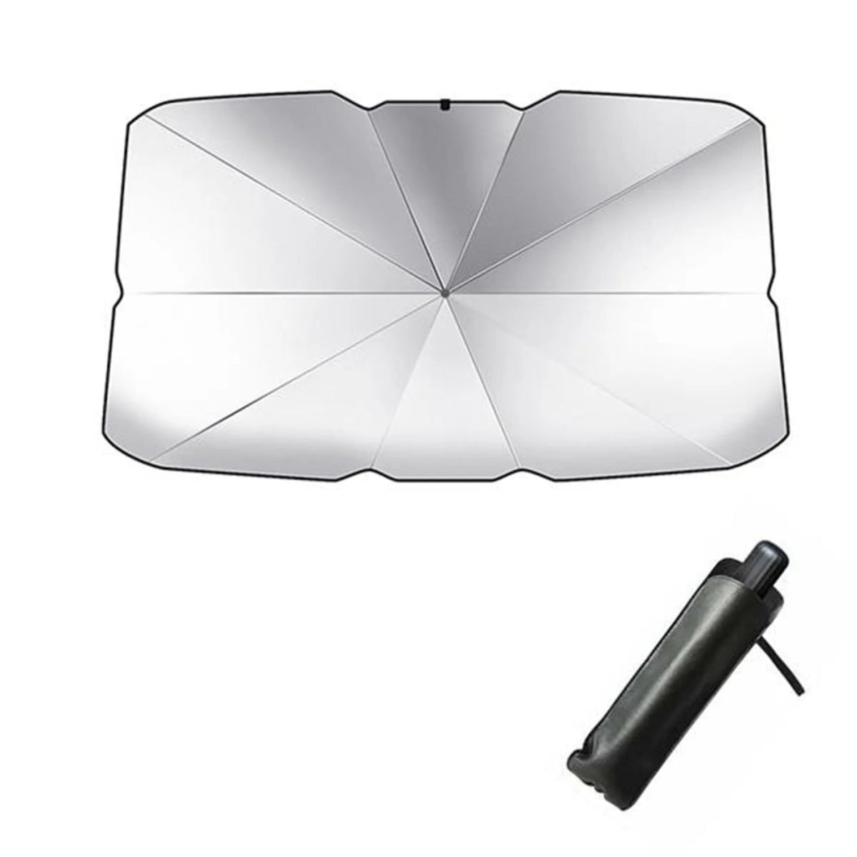Brella Shield sun shade installed on car windshield