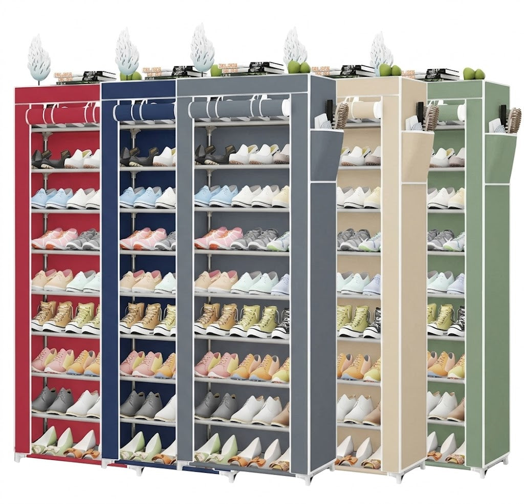 Fabric shoe rack multiple tiers for home storage