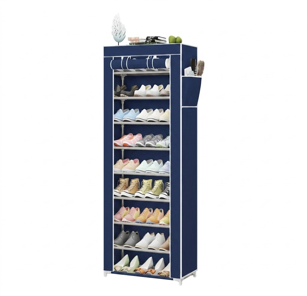 9-layer shoe rack with dustproof cover storage organizer Qatar