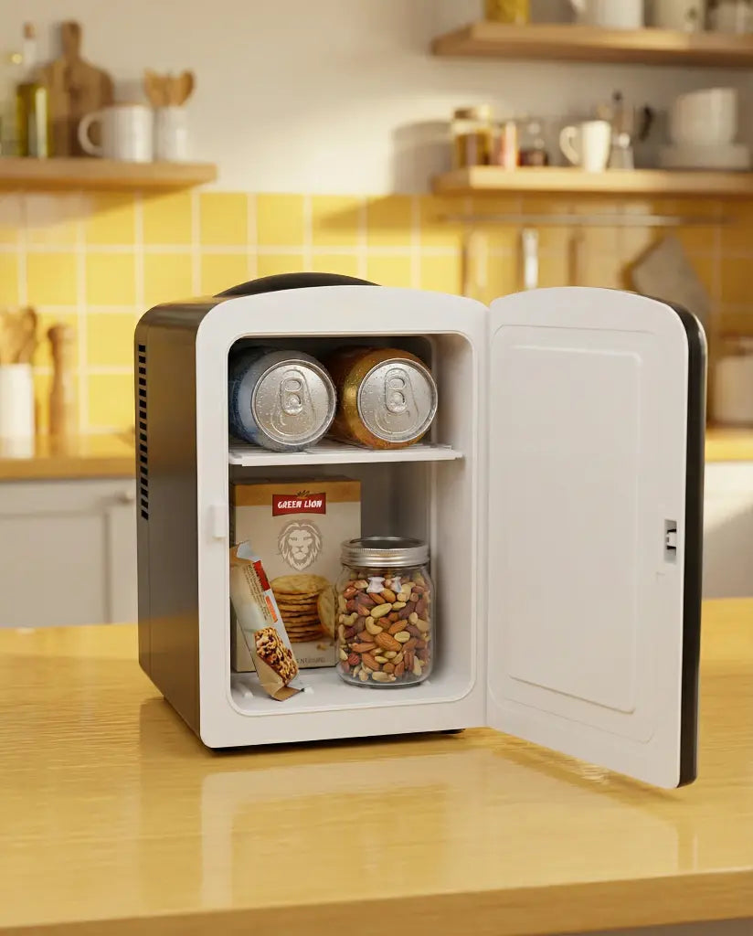 Green Lion mini fridge black and white color options