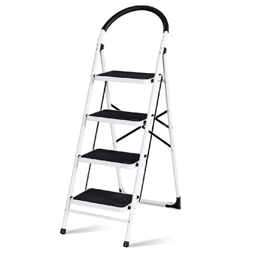 Heavy Duty 4-Step Folding Ladder with Safety Handle & Anti-Slip Wide Steps – Portable Steel Step Stool for Home, Kitchen & Office product image