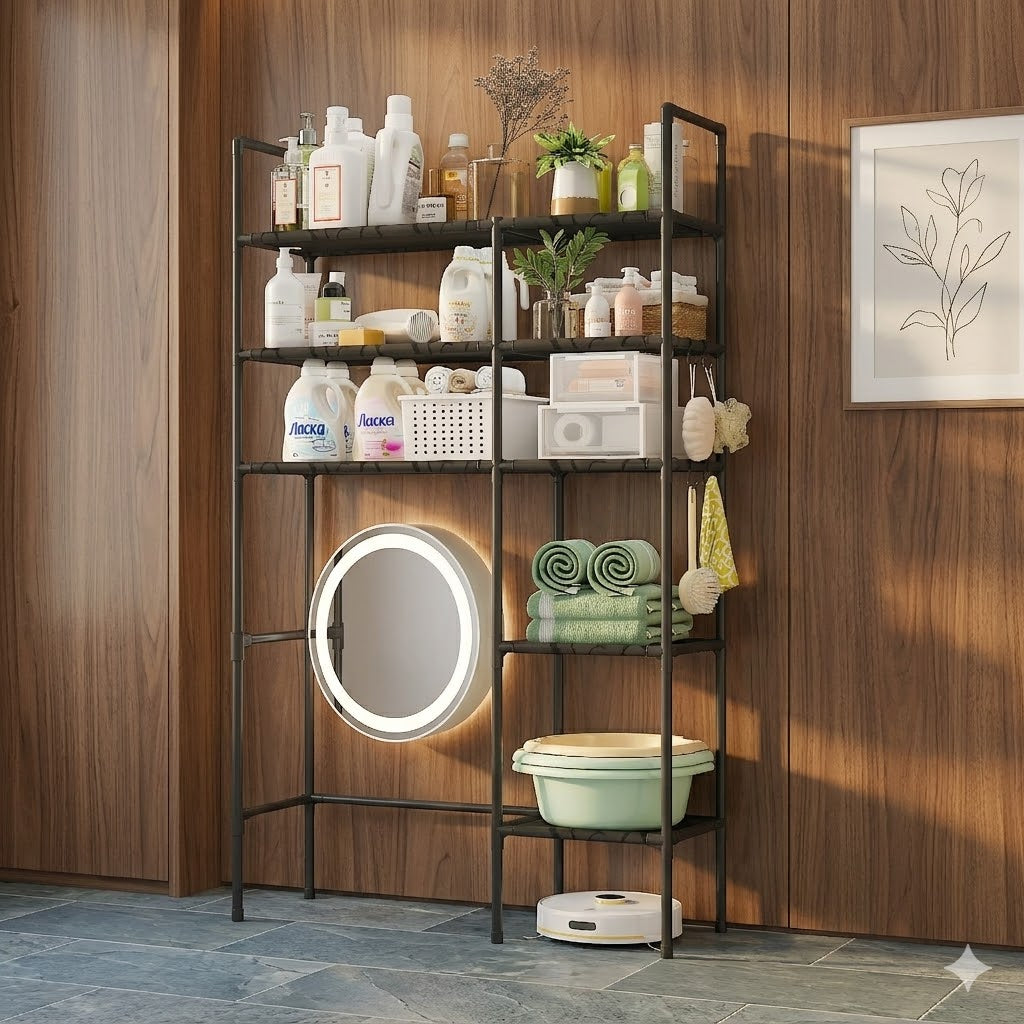 Space-saving toilet rack shelf organizer