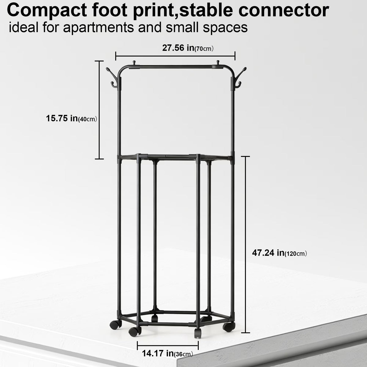 Rotating clothes organizer rack for bedroom closet