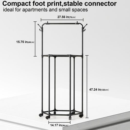 Rotating clothes organizer rack for bedroom closet
