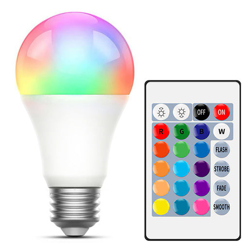 A70-RGB-12W RGB LED Bulb 16 Colors E27 with IR Remote Control product image