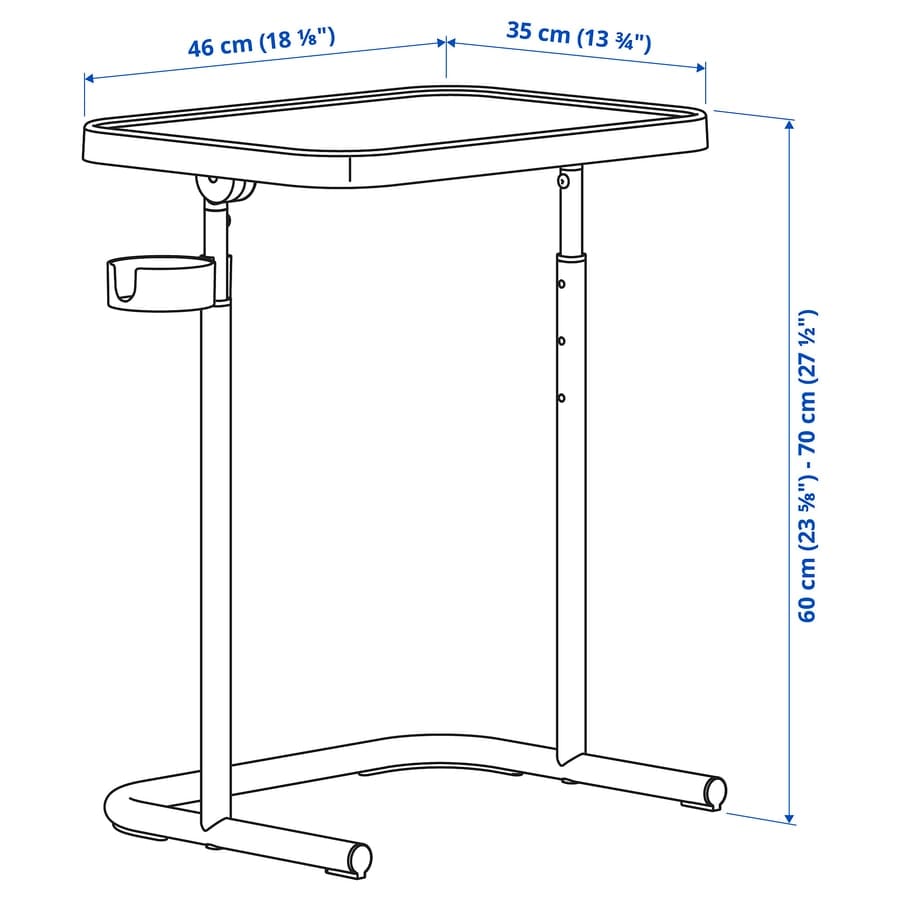 Adjustable C-Shaped Side Table with Cup Holder | Portable Sofa & Bed Laptop Desk | Modern Snack Table product image 5
