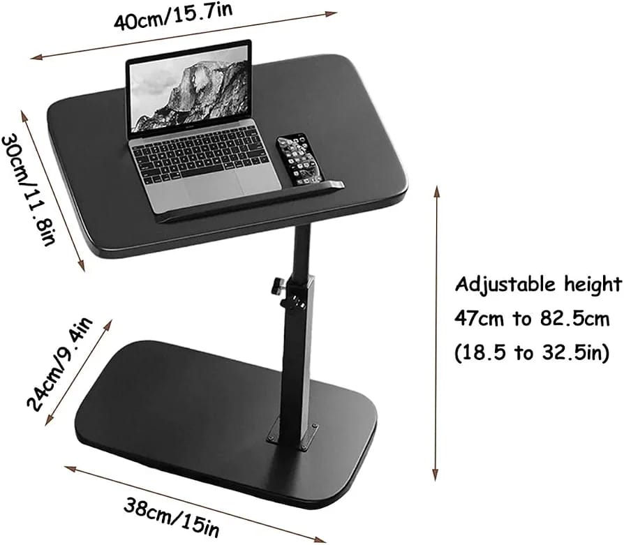 Adjustable Mobile Laptop Side Table | Height Adjustable Bedside Desk for Sofa, Bed & Home Office product image 3