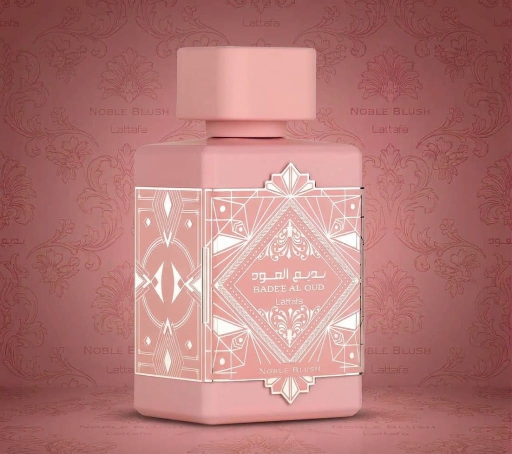 Badee Al Oud Noble Blush Eau de Parfum pink perfume bottle