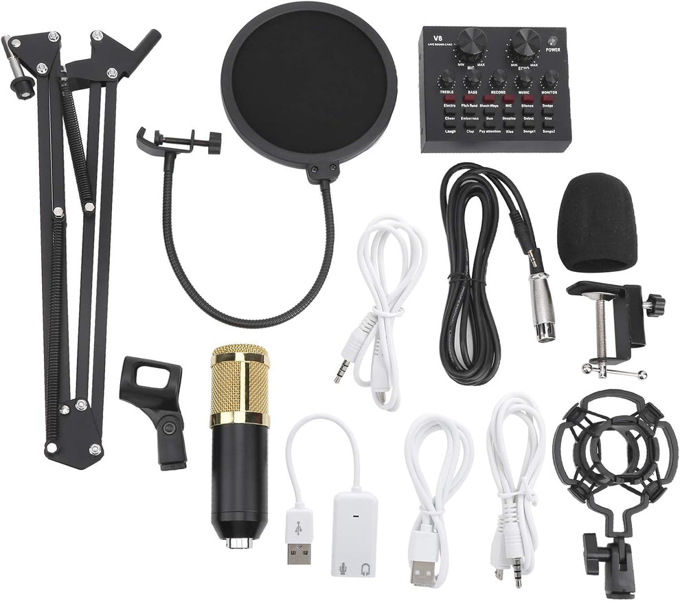 BM-800 Condenser Microphone Kit with V8 Sound Card, Boom Arm & Pop Filter product image 3