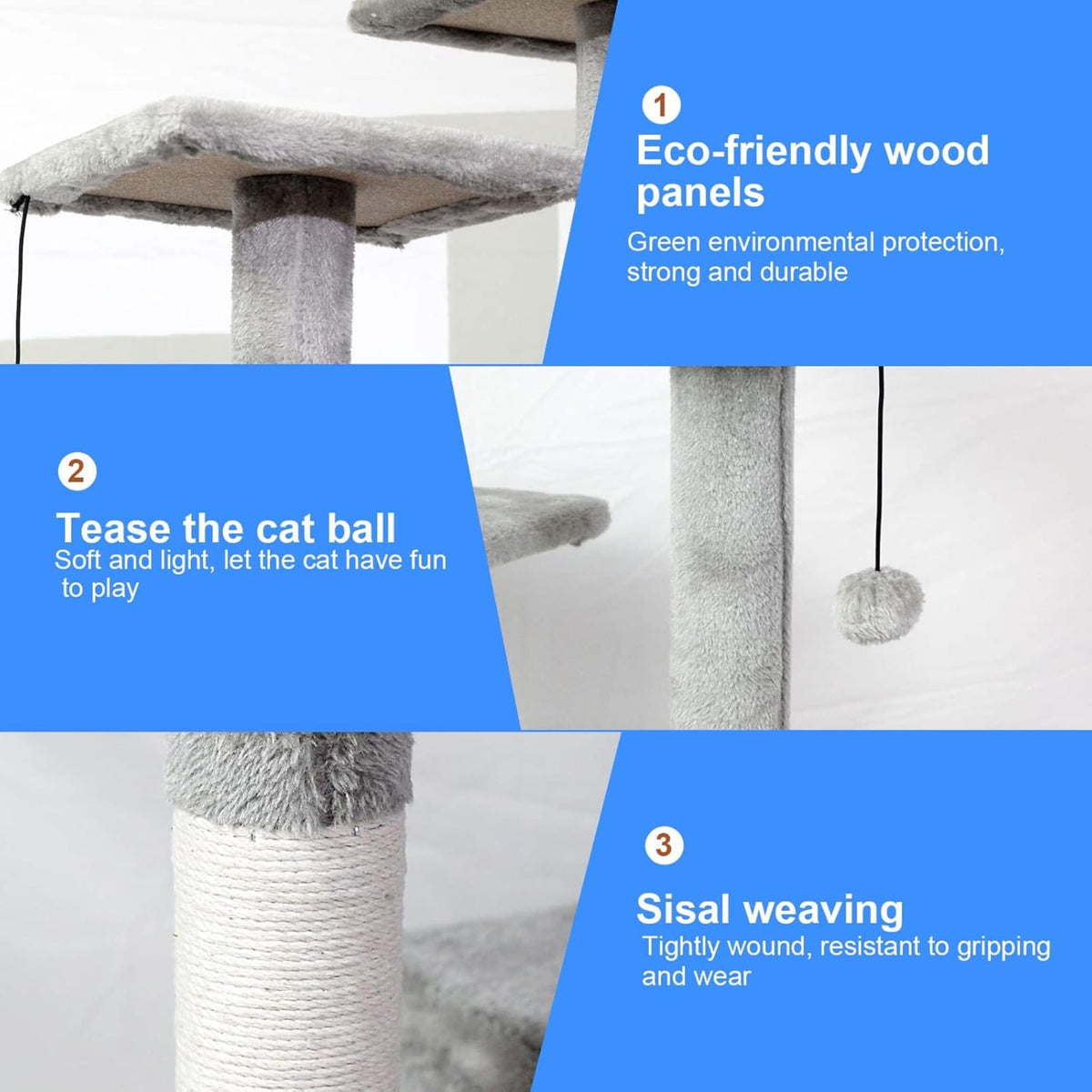 Cat tree tower 120cm dimensions and size specifications