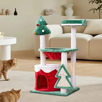 Cat tree hammock and resting platform close-up 95cm