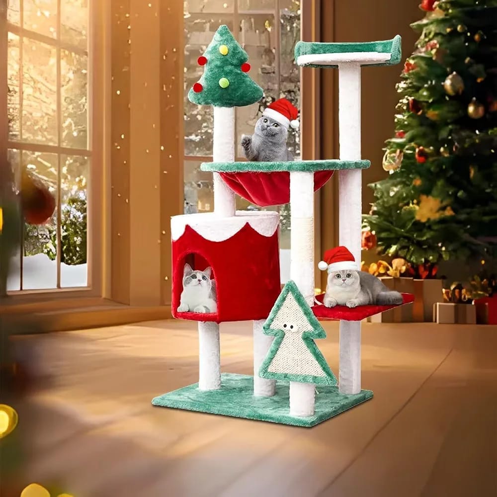 Christmas cat tree 110cm cat furniture indoor setting Qatar