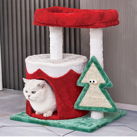 Christmas cat tree tower 60cm with cat condo and top bed Qatar