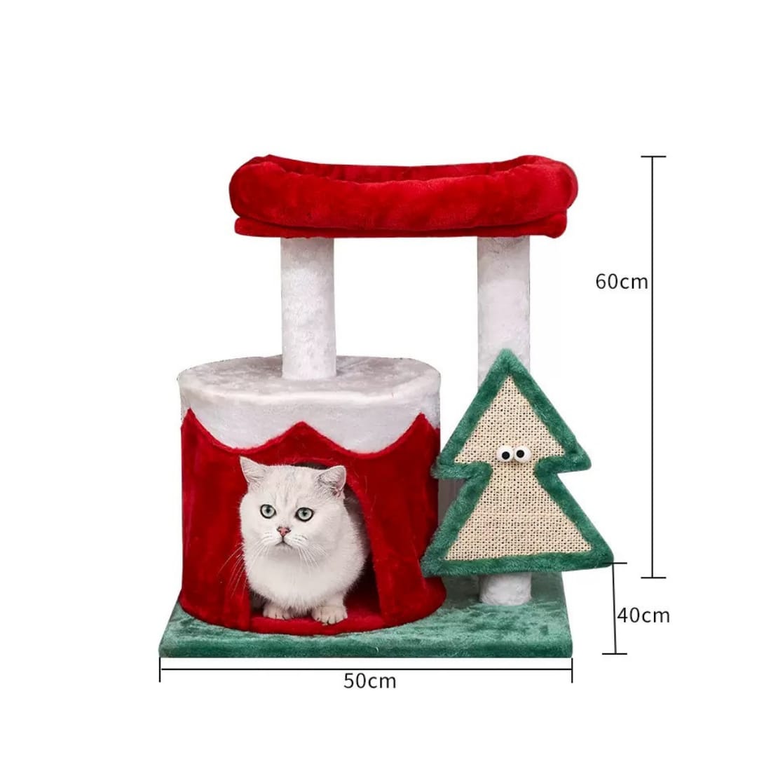 Compact Christmas cat tree tower 60cm scratching post Doha