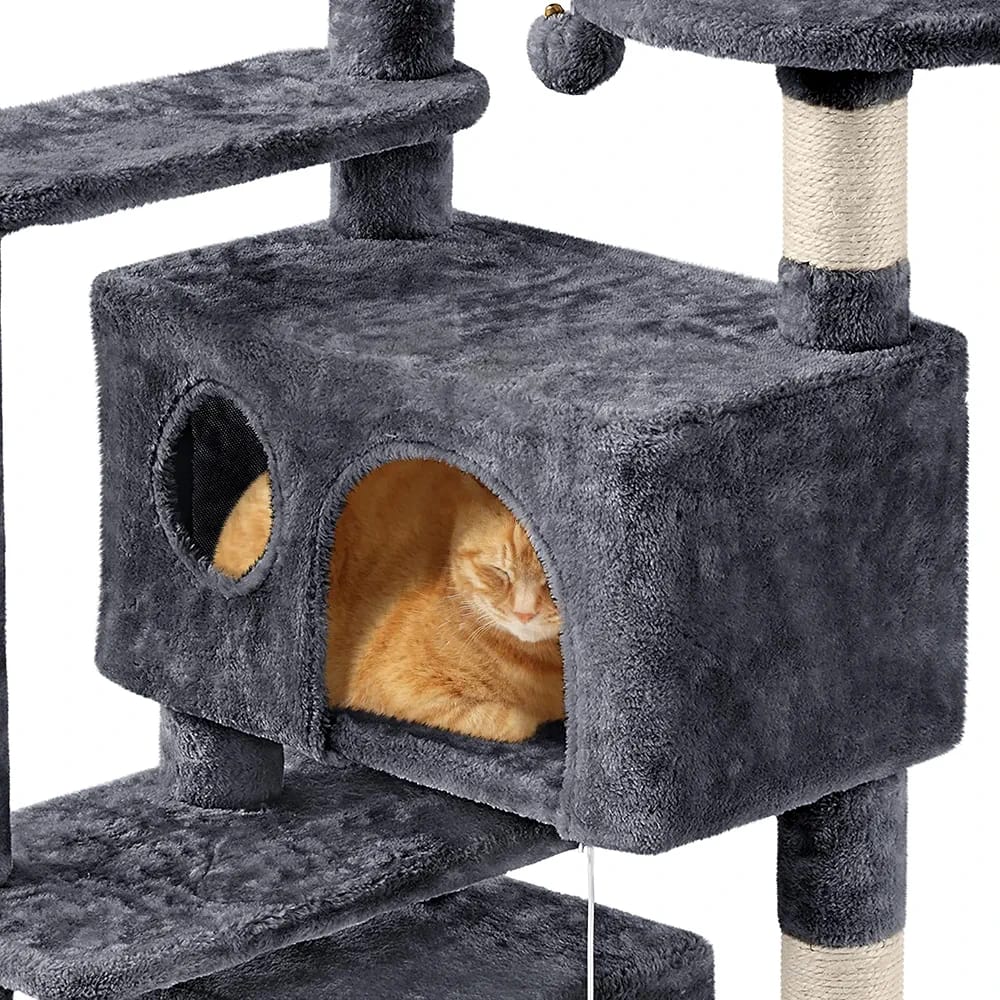 Cat tree tower cave and platform side view