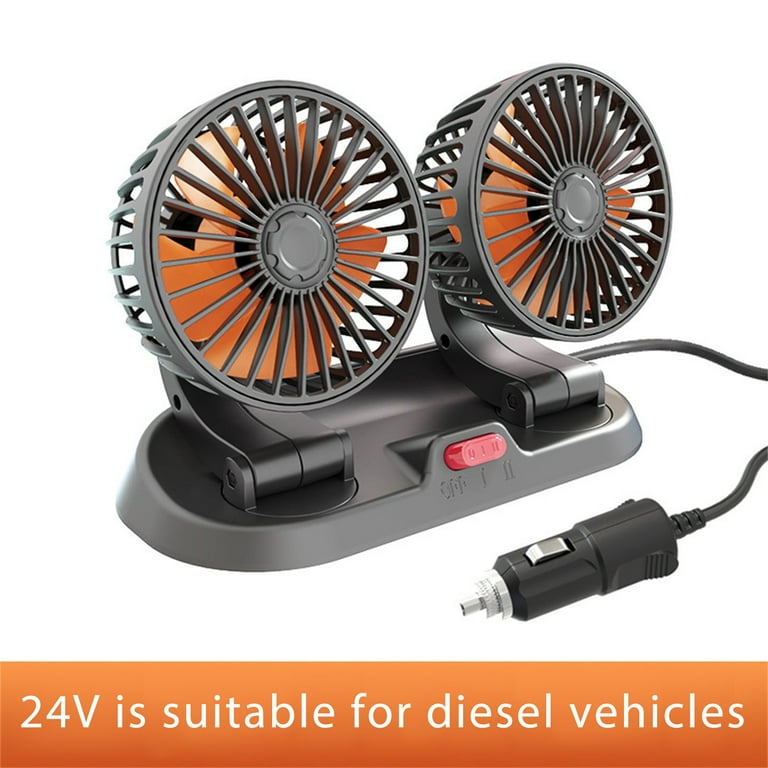 Double-Headed Vehicle Fan 12V – 360° Rotating Dual-Speed Car Cooling Fan product image 3
