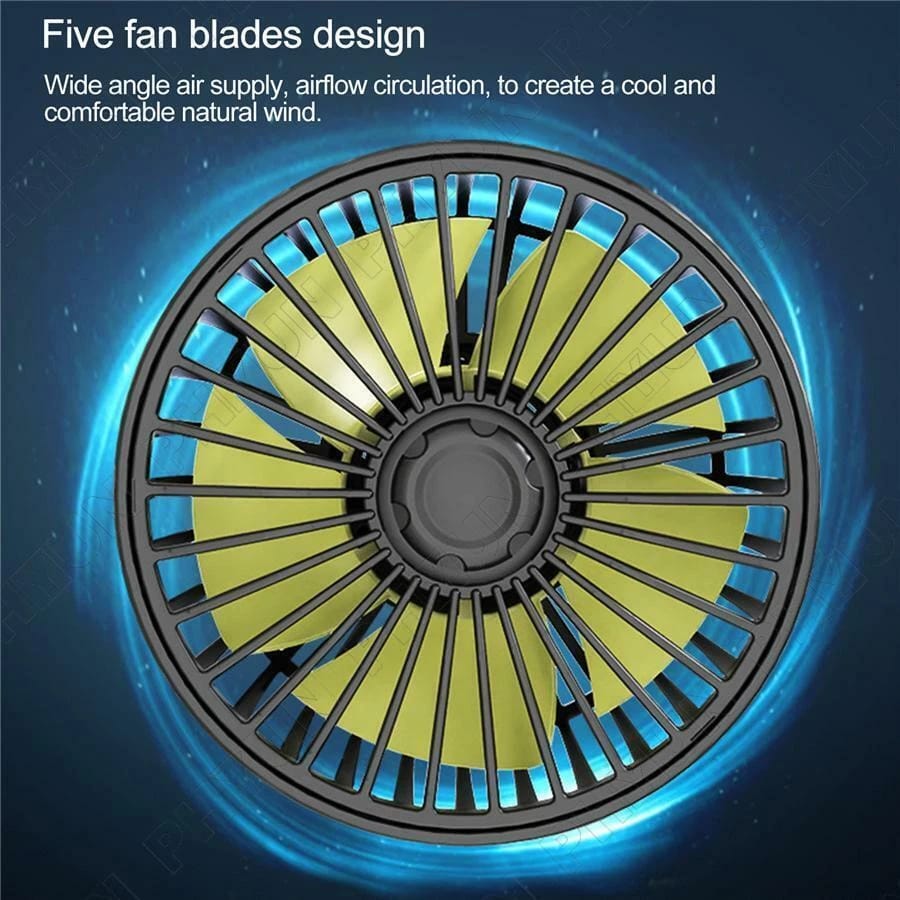 Double-Headed Vehicle Fan with Pure Copper Motor – 360° Rotating Dual-Speed Car Cooling Fan product image 3
