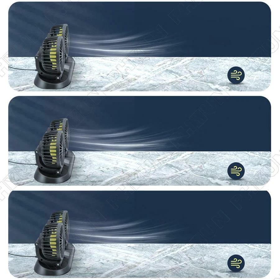 Double-Headed Vehicle Fan with Pure Copper Motor – 360° Rotating Dual-Speed Car Cooling Fan product image 4