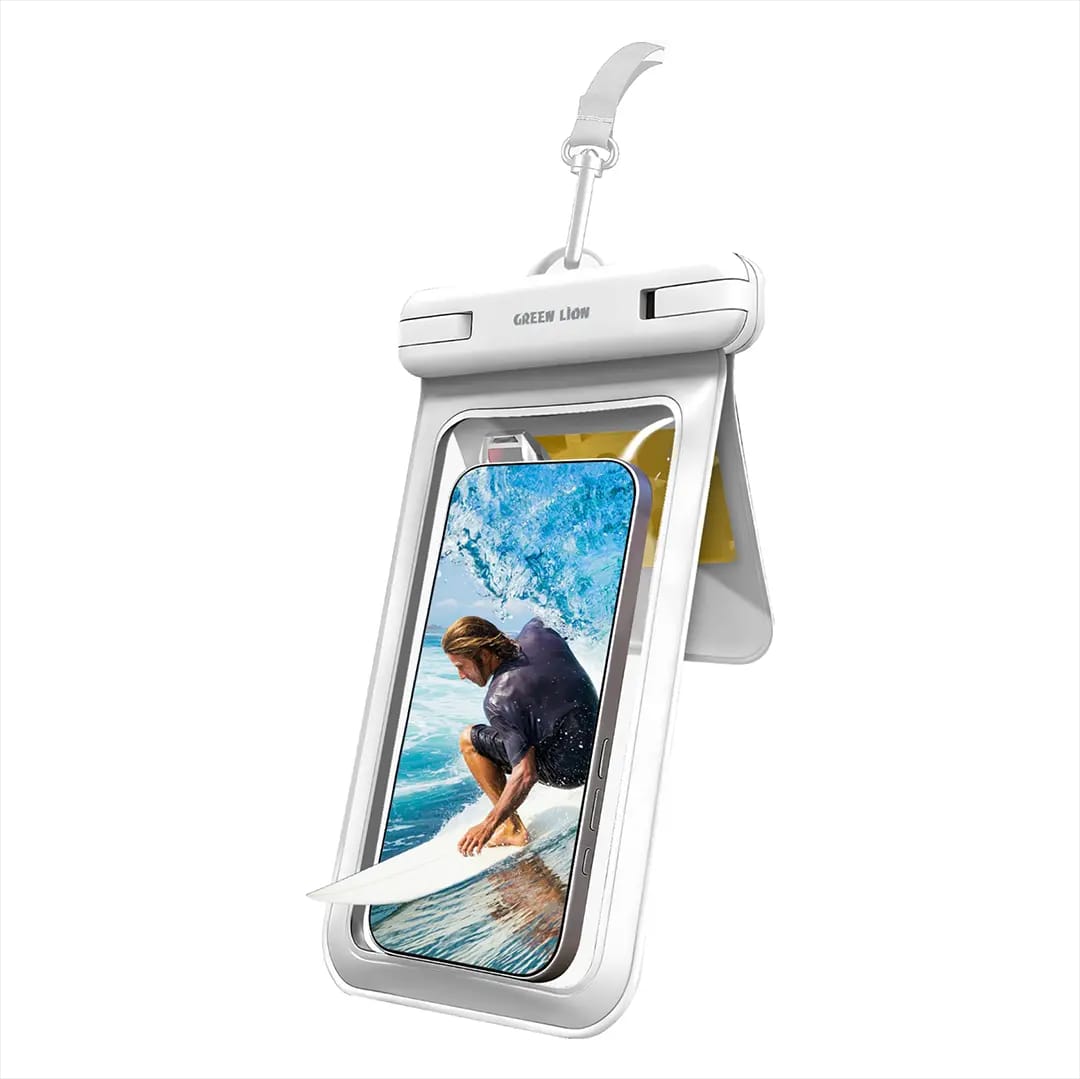 Green Lion waterproof phone pouch with phone swimming Qatar