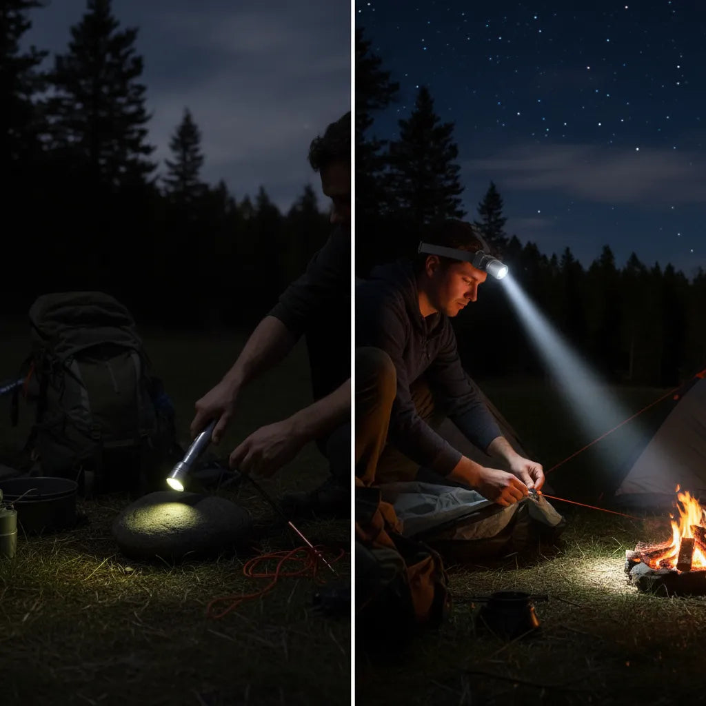 Green Lion rechargeable headlamp for camping and outdoor activities