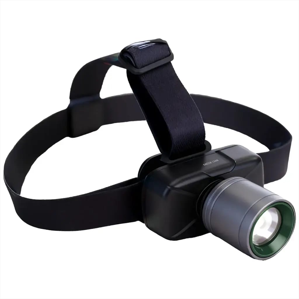 Green Lion Beam Light rechargeable LED headlamp with adjustable beam