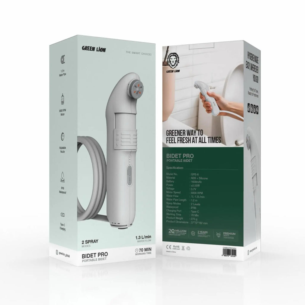 Green Lion Bidet Pro – Portable Electric Bidet Sprayer | Rechargeable Travel Bidet, IPX6 Waterproof product image 8