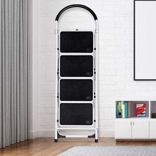 Heavy Duty 4-Step Folding Ladder with Safety Handle & Anti-Slip Wide Steps – Portable Steel Step Stool for Home, Kitchen & Office product image 2