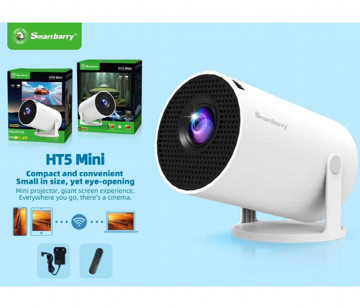 HT5 Mini Smart Projector with 5G WiFi & Bluetooth – Native HD Support, 4K Compatible Portable Home Theater product image 3