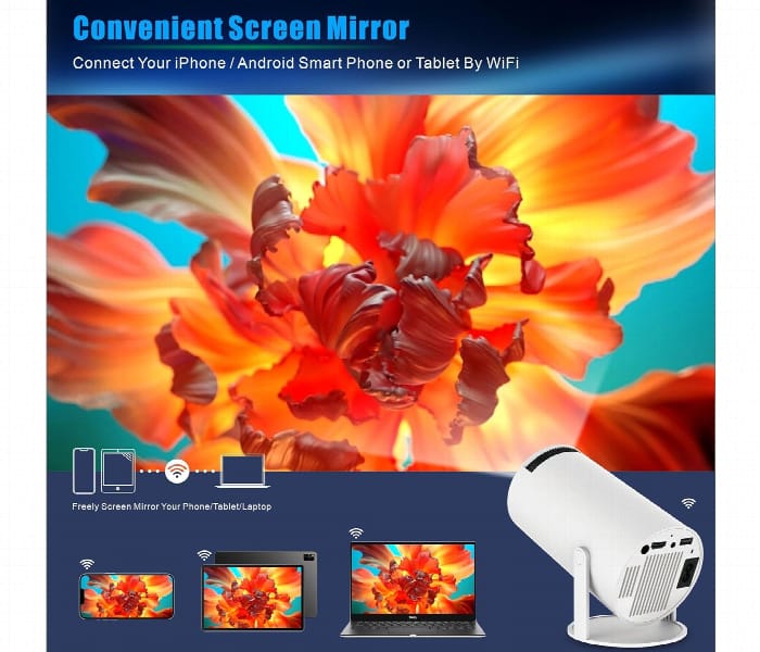 HT5 Mini Smart Projector with 5G WiFi & Bluetooth – Native HD Support, 4K Compatible Portable Home Theater product image 4