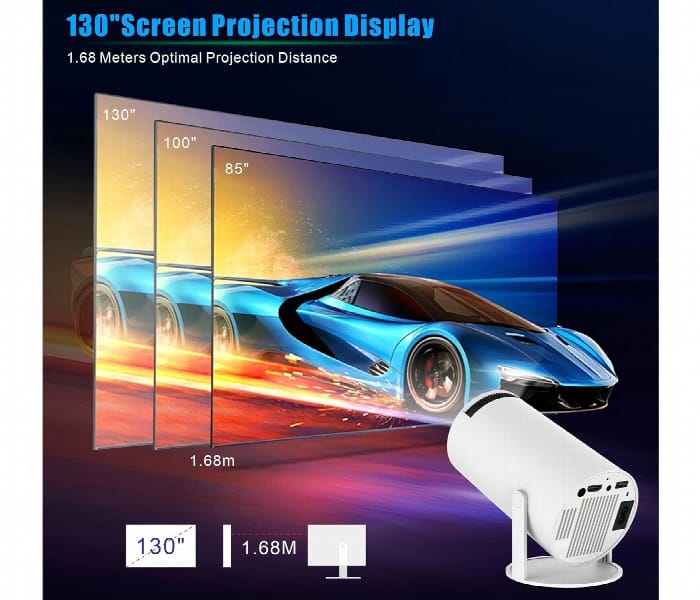 HT5 Mini Smart Projector with 5G WiFi & Bluetooth – Native HD Support, 4K Compatible Portable Home Theater product image 5