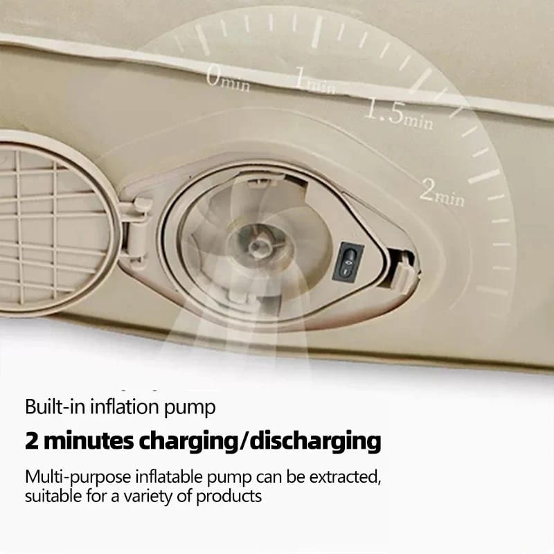Air bed built-in electric pump close-up