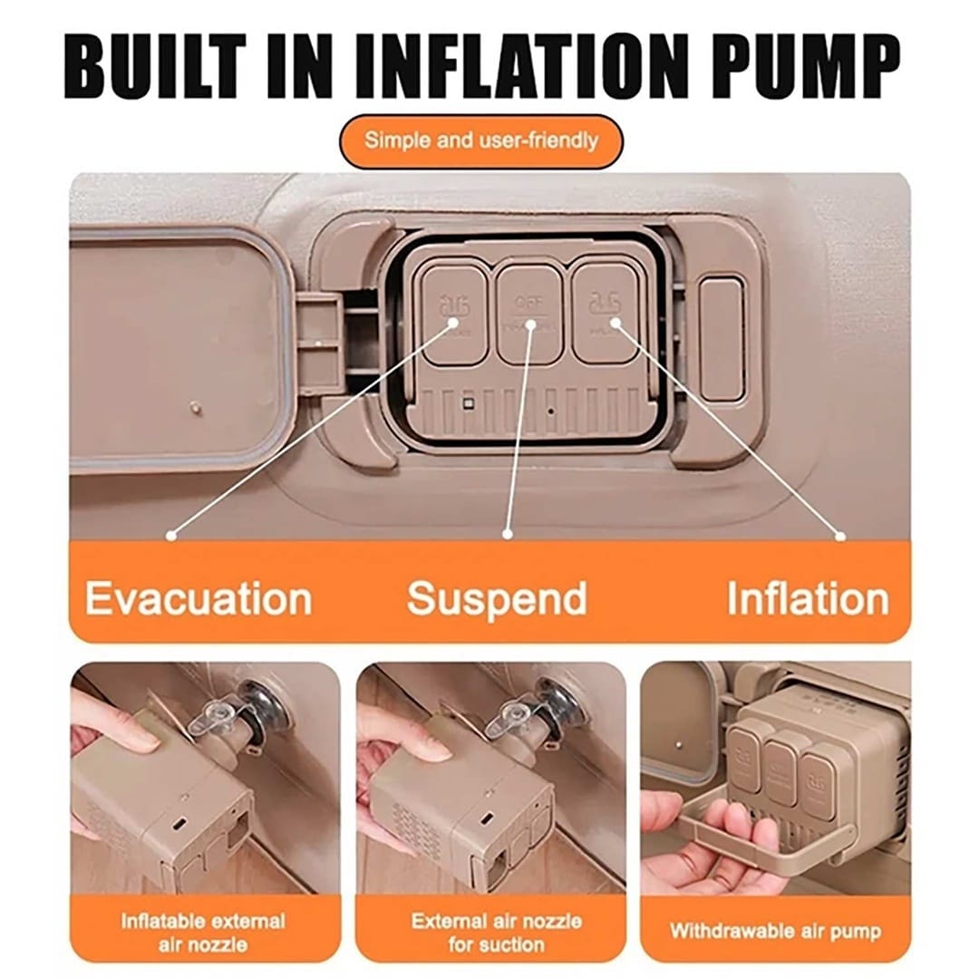Inflatable Air Bed Single Size with Built-In Electric Pump – Raised Air Mattress, 198x100x40cm, Camping & Guest Bed product image 4