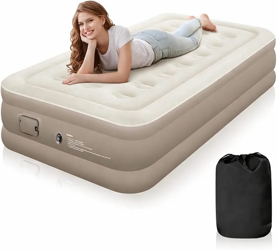 Inflatable Air Bed Single Size with Built-In Electric Pump – Raised Air Mattress, 198x100x40cm, Camping & Guest Bed product image 5