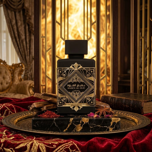 Lattafa Badee Al Oud Oud for Glory perfume bottle